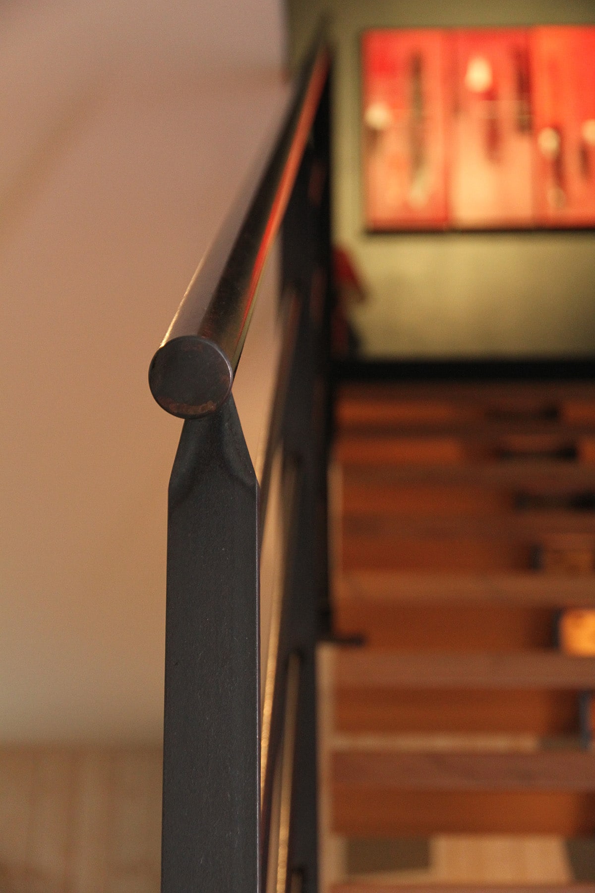 Rampe de métal pour escalier mixte